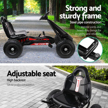 Australian electric Kids Cars - KidsCarz.com.au, Load image into Gallery viewer, Kids Ride On Pedal Go Kart with Rubber Tyres and Adjustable Seat | Black
 Load image into Gallery viewer, Kids Ride On Pedal Go Kart with Rubber Tyres and Adjustable Seat | Black