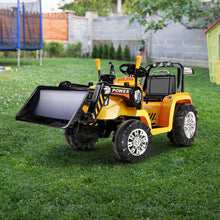 kidscarz.com.au, buy Best Kids Ride On Electric Bulldozer Digger with Remote Control | Yell, electric toy cars and more, affordable Ride ons in Australia Best Kids Ride On Electric Bulldozer Digger with Remote Control | Yellow Truck Work Style Ride On from kidscarz.com.au, we sell affordable ride on toys, free shipping Australia wide, Load image into Gallery viewer, Bulldozer Digger Kids Ride On Toy Truck Electric Remote Control - Yellow full view