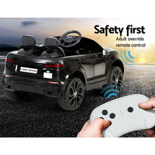 Australian electric Kids Cars - KidsCarz.com.au, Load image into Gallery viewer, Kids Ride On Electric Car with Remote Control | Licensed Range Rover Evoque | Black
 Load image into Gallery viewer, Kids Ride On Electric Car with Remote Control | Licensed Range Rover Evoque | Black