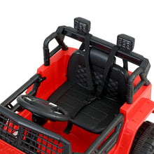 Kids Ride On Electric Car with Remote Control | Jeep Wrangler Inspired Red from kidscarz.com.au, we sell affordable ride on toys, free shipping Australia wide, Load image into Gallery viewer, Kids Ride On Electric Car with Remote Control | Jeep Inspired | Red seat
