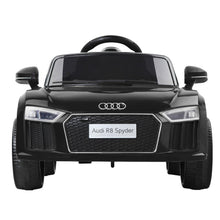 kidscarz.com.au, buy Audi R8 Spyder Licensed Toy Car 12V Electric Kids Ride On with Remote Control - Black, electric toy cars and more, affordable Ride ons in Australia Kids Ride On 12V Electric Car with Remote Control Licensed Audi R8 Spyder | Black from kidscarz.com.au, we sell affordable ride on toys, free shipping Australia wide, Load image into Gallery viewer, Kids Ride On Electric Car with Remote Control | Licensed Audi R8 | Black front
