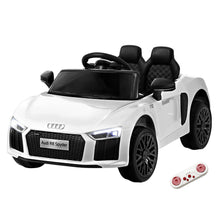 kidscarz.com.au, buy Kids Ride On Electric Car with Remote Control | Licensed Audi R8 | Whi, electric toy cars and more, affordable Ride ons in Australia Kids Ride On Electric Car with Remote Control | Licensed Audi R8 | White from kidscarz.com.au, we sell affordable ride on toys, free shipping Australia wide, Load image into Gallery viewer, Kids Ride On Electric Car with Remote Control | Licensed Audi R8 | White