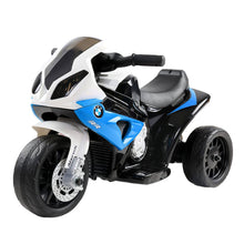 Kids Ride On Electric Motorbike | Licensed BMW S1000RR | Blue from kidscarz.com.au, we sell affordable ride on toys, free shipping Australia wide, Load image into Gallery viewer, Kids Ride On Motorbike BMW Licensed S1000RR Motorcycle Car Blue

