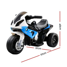 Kids Ride On Electric Motorbike | Licensed BMW S1000RR | Blue from kidscarz.com.au, we sell affordable ride on toys, free shipping Australia wide, Load image into Gallery viewer, BMW S1000RR  Licensed Kids Ride On Toy Motorbike Motorcycle Electric - Blue side
