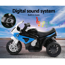 Kids Ride On Electric Motorbike | Licensed BMW S1000RR | Blue from kidscarz.com.au, we sell affordable ride on toys, free shipping Australia wide, Load image into Gallery viewer, BMW S1000RR  Licensed Kids Ride On Toy Motorbike Motorcycle Electric - Blue music
