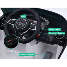 kidscarz.com.au, buy Kids Ride On Electric Car with Remote Control | Licensed Audi TT RS Ro, electric toy cars and more, affordable Ride ons in Australia Kids Ride On Electric Car with Remote Control | Licensed Audi TT RS Roadster | White from kidscarz.com.au, we sell affordable ride on toys, free shipping Australia wide, Load image into Gallery viewer, Kids Ride On Electric Car with Remote Control | Licensed Audi TT RS Roadster | White dashboard