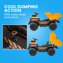 kidscarz.com.au, buy ROVO KIDS Electric Ride On Children's Toy Dump Truck with Bluetooth Mu, electric toy cars and more, affordable Ride ons in Australia ROVO KIDS Electric Ride On Children's Toy Dump Truck with Bluetooth Music - Yellow from kidscarz.com.au, we sell affordable ride on toys, free shipping Australia wide, Load image into Gallery viewer, ROVO KIDS Electric Ride On Children's Toy Dump Truck with Bluetooth Music - Yellow
