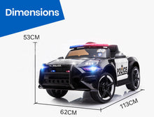 kidscarz.com.au, buy ROVO KIDS Ride-On Car Mustang Children Police Patrol Electric Toy w/ R, electric toy cars and more, affordable Ride ons in Australia ROVO KIDS Ride-On Car Mustang Children Police Patrol Electric Toy w/ Remote Control Black/White from kidscarz.com.au, we sell affordable ride on toys, free shipping Australia wide, Load image into Gallery viewer, ROVO KIDS Ride-On Car Mustang Children Police Patrol Electric Toy w/ Remote Control Black/White