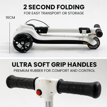 kidscarz.com.au, buy ROVO KIDS 3-Wheel Electric Scooter, Ages 3-8, Adjustable Height, Foldi, electric toy cars and more, affordable Ride ons in Australia ROVO KIDS 3-Wheel Electric Scooter, Ages 3-8, Adjustable Height, Folding, Lithium Battery, White from kidscarz.com.au, we sell affordable ride on toys, free shipping Australia wide, Load image into Gallery viewer, ROVO KIDS 3-Wheel Electric Scooter, Ages 3-8, Adjustable Height, Folding, Lithium Battery, White