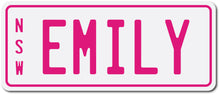 kidscarz.com.au, buy Custom Personalised Mini Kids Number Plates for Electric Cars & Ride O, electric toy cars and more, affordable Ride ons in Australia Custom Personalised Mini Kids Number Plates for Electric Cars & Ride Ons from kidscarz.com.au, we sell affordable ride on toys, free shipping Australia wide, Load image into Gallery viewer, Personalised Mini Number Plates in Pink for Kids Cars