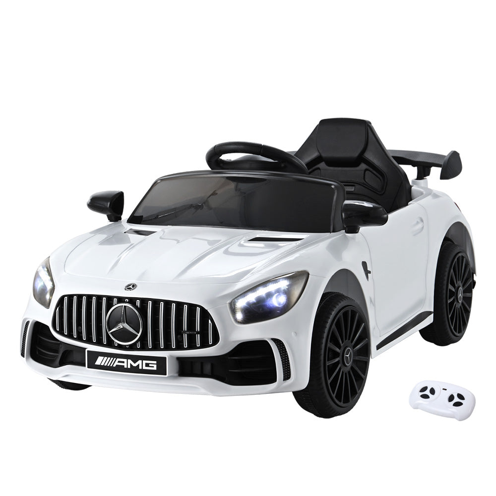 www.kidscarz.com.au, electric toy car, affordable Ride ons in Australia, Licensed White Mercedes-Benz AMG GTR with Remote Control - 12V Kids Ride On Electric Car
