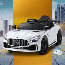 Licensed White Mercedes-Benz AMG GTR with Remote Control - 12V Kids Ride On Electric Car from kidscarz.com.au, we sell affordable ride on toys, free shipping Australia wide, Load image into Gallery viewer, Licensed White Mercedes-Benz AMG GTR with Remote Control - 12V Kids Ride On Electric Car
