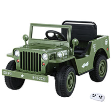 Kids Ride On Electric Car with Remote Control |Off Road Military | Olive from kidscarz.com.au, we sell affordable ride on toys, free shipping Australia wide, Load image into Gallery viewer, Kids Ride On Electric Car with Remote Control |Off Road Military | Olive
