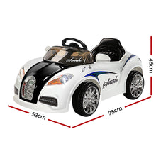 Kids Ride On Electric Car with Remote Control | Bugatti Inspired | White from kidscarz.com.au, we sell affordable ride on toys, free shipping Australia wide, Load image into Gallery viewer, Kids Ride On Electric Car with Remote Control | Bugatti Inspired | White
