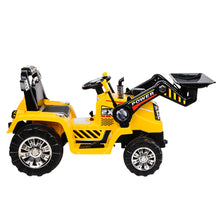 Best Kids Ride On Electric Bulldozer Digger with Remote Control | Yellow Truck Work Style Ride On from kidscarz.com.au, we sell affordable ride on toys, free shipping Australia wide, Load image into Gallery viewer, Bulldozer Digger Kids Ride On Toy Truck Electric Remote Control - Yellow side
