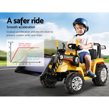 Best Kids Ride On Electric Bulldozer Digger with Remote Control | Yellow Truck Work Style Ride On from kidscarz.com.au, we sell affordable ride on toys, free shipping Australia wide, Load image into Gallery viewer, Bulldozer Digger Kids Ride On Toy Truck Electric Remote Control - Yellow smooth ride
