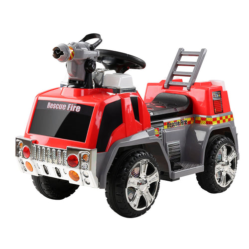 Rigo Kids Ride On Fire Truck 25W engine Car Red Grey