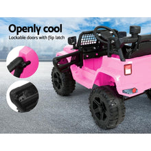 Kids Ride On Electric Car with Remote Control | Jeep Wrangler Inspired Pink from kidscarz.com.au, we sell affordable ride on toys, free shipping Australia wide, Load image into Gallery viewer, Kids Ride On Electric Car with Remote Control | Jeep Wrangler Inspired | Pink door
