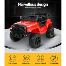 Kids Ride On Electric Car with Remote Control | Jeep Wrangler Inspired Red from kidscarz.com.au, we sell affordable ride on toys, free shipping Australia wide, Load image into Gallery viewer, Kids Ride On Electric Car with Remote Control | Jeep Inspired | Red features
