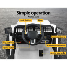 White Kids Ride On Jeep with Remote Control, Inspired 12V Electric Car from kidscarz.com.au, we sell affordable ride on toys, free shipping Australia wide, Load image into Gallery viewer, Kids Ride On Electric Car with Remote Control | Jeep Inspired | White dashboard
