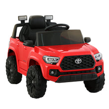 Red Licensed Toyota Tacoma Ride on Toy with Remote Control from kidscarz.com.au, we sell affordable ride on toys, free shipping Australia wide, Load image into Gallery viewer, 3 quarters view of an affordable Officially Licensed Toyota Tacoma Ride on Toy, Red Off Road Jeep for Australia, Best 12V battery operated Electric Kids Ride On Toy Car with Remote Control.
