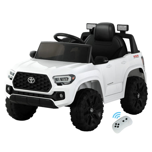 Officially Licensed Toyota Tacoma Ride on Toy, White Off Road Jeep for Australia, Electric Kids Ride On Toy Car with Remote Control