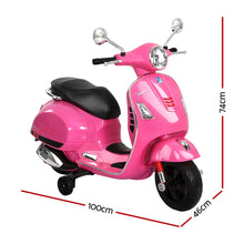 Kids Ride On Car Motorcycle Motorbike VESPA Licensed Scooter Electric Toys Pink from kidscarz.com.au, we sell affordable ride on toys, free shipping Australia wide, Load image into Gallery viewer, Kids Ride On Car Motorcycle Motorbike VESPA Licensed Scooter Electric Toys Pink
