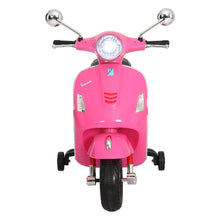 Kids Ride On Car Motorcycle Motorbike VESPA Licensed Scooter Electric Toys Pink from kidscarz.com.au, we sell affordable ride on toys, free shipping Australia wide, Load image into Gallery viewer, Kids Ride On Car Motorcycle Motorbike VESPA Licensed Scooter Electric Toys Pink
