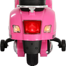 Kids Ride On Car Motorcycle Motorbike VESPA Licensed Scooter Electric Toys Pink from kidscarz.com.au, we sell affordable ride on toys, free shipping Australia wide, Load image into Gallery viewer, Kids Ride On Car Motorcycle Motorbike VESPA Licensed Scooter Electric Toys Pink
