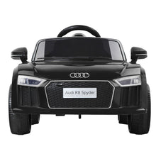 Kids Ride On 12V Electric Car with Remote Control Licensed Audi R8 Spyder | Black from kidscarz.com.au, we sell affordable ride on toys, free shipping Australia wide, Load image into Gallery viewer, Kids Ride On Electric Car with Remote Control | Licensed Audi R8 | Black front

