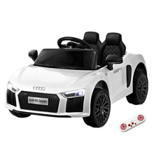 Kids Ride On Electric Car with Remote Control | Licensed Audi R8 | White from kidscarz.com.au, we sell affordable ride on toys, free shipping Australia wide, Load image into Gallery viewer, Kids Ride On Electric Car with Remote Control | Licensed Audi R8 | White

