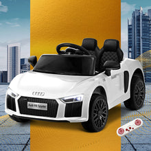 Kids Ride On Electric Car with Remote Control | Licensed Audi R8 | White from kidscarz.com.au, we sell affordable ride on toys, free shipping Australia wide, Load image into Gallery viewer, Kids Ride On Electric Car with Remote Control | Licensed Audi R8 | White
