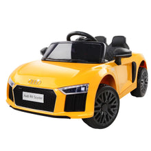 Licensed Audi R8 Kids Electric Car with Remote Control, Yellow 12 Volt Ride on Toy for Children from kidscarz.com.au, we sell affordable ride on toys, free shipping Australia wide, Load image into Gallery viewer, Kids Ride On Electric Car with Remote Control | Licensed Audi R8 | Yellow
