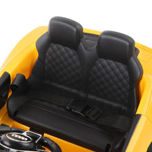 Licensed Audi R8 Kids Electric Car with Remote Control, Yellow 12 Volt Ride on Toy for Children from kidscarz.com.au, we sell affordable ride on toys, free shipping Australia wide, Load image into Gallery viewer, Kids Ride On Electric Car with Remote Control | Licensed Audi R8 | Yellow seat
