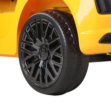 Licensed Audi R8 Kids Electric Car with Remote Control, Yellow 12 Volt Ride on Toy for Children from kidscarz.com.au, we sell affordable ride on toys, free shipping Australia wide, Load image into Gallery viewer, Kids Ride On Electric Car with Remote Control | Licensed Audi R8 | Yellow wheel
