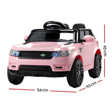 Pink Range Rover Ride on Toy Car with Remote Control - Range Rover Evoque Inspired from kidscarz.com.au, we sell affordable ride on toys, free shipping Australia wide, Load image into Gallery viewer, Kids Ride On Electric Car with Remote Control | Range Rover Evoque Inspired | Pink - Dimensions of the kids electric car with RC functionality
