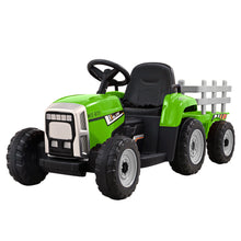 Kids Ride On Eletric Car | Tractor Trailer | Green from kidscarz.com.au, we sell affordable ride on toys, free shipping Australia wide, Load image into Gallery viewer, Kids Ride On Eletric Car | Tractor Trailer | Green
