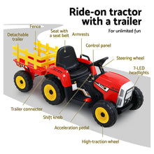 Kids Ride On Eletric Car | Tractor Trailer | Red from kidscarz.com.au, we sell affordable ride on toys, free shipping Australia wide, Load image into Gallery viewer, Kids Ride On Eletric Car | Tractor Trailer | Red
