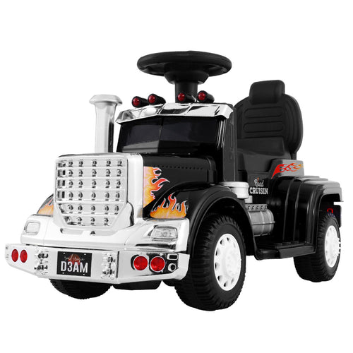 image of a black ride on truck which is the best ride on toy truck black - truck ride on toys for kids in Australia