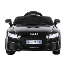 Kids Ride On Electric Car with Remote Control | Licensed Audi TT RS Roadster | Black from kidscarz.com.au, we sell affordable ride on toys, free shipping Australia wide, Load image into Gallery viewer, Kids Ride On Electric Car with Remote Control | Licensed Audi TT RS Roadster | Black front
