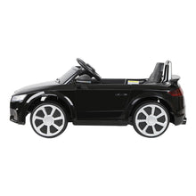 Kids Ride On Electric Car with Remote Control | Licensed Audi TT RS Roadster | Black from kidscarz.com.au, we sell affordable ride on toys, free shipping Australia wide, Load image into Gallery viewer, Kids Ride On Electric Car with Remote Control | Licensed Audi TT RS Roadster | Black side
