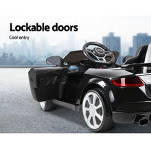 Kids Ride On Electric Car with Remote Control | Licensed Audi TT RS Roadster | Black from kidscarz.com.au, we sell affordable ride on toys, free shipping Australia wide, Load image into Gallery viewer, Kids Ride On Electric Car with Remote Control | Licensed Audi TT RS Roadster | Black door
