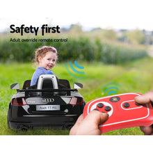 Kids Ride On Electric Car with Remote Control | Licensed Audi TT RS Roadster | Black from kidscarz.com.au, we sell affordable ride on toys, free shipping Australia wide, Load image into Gallery viewer, Kids Ride On Electric Car with Remote Control | Licensed Audi TT RS Roadster | Black remote
