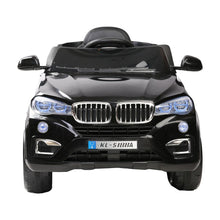 Black BMW X5 toy car Inspired Kids Ride On Electric Car with Remote Control from kidscarz.com.au, we sell affordable ride on toys, free shipping Australia wide, Load image into Gallery viewer, Kids Ride On Electric Car with Remote Control , kids BMW toy car X5 Inspired | Black front
