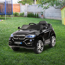 Black BMW X5 toy car Inspired Kids Ride On Electric Car with Remote Control from kidscarz.com.au, we sell affordable ride on toys, free shipping Australia wide, Load image into Gallery viewer, Kids Ride On Electric Car with Remote Control | BMW X5 Inspired | bmw kids car Black view
