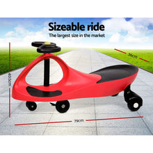 Load image into Gallery viewer, Kids Ride On Swing Car | Wiggle Kart Toy Red
