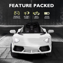 ROVO KIDS Lamborghini Inspired Ride-On Car, Remote Control, Battery Charger, White from kidscarz.com.au, we sell affordable ride on toys, free shipping Australia wide, Load image into Gallery viewer, ROVO KIDS Lamborghini Inspired Ride-On Car, Remote Control, Battery Charger, White

