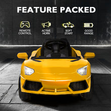ROVO KIDS Lamborghini Inspired Ride-On Car, Remote Control, Battery Charger, Yellow from kidscarz.com.au, we sell affordable ride on toys, free shipping Australia wide, Load image into Gallery viewer, ROVO KIDS Lamborghini Inspired Ride-On Car, Remote Control, Battery Charger, Yellow
