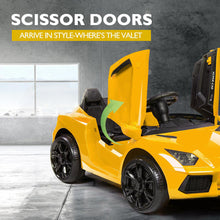 ROVO KIDS Lamborghini Inspired Ride-On Car, Remote Control, Battery Charger, Yellow from kidscarz.com.au, we sell affordable ride on toys, free shipping Australia wide, Load image into Gallery viewer, ROVO KIDS Lamborghini Inspired Ride-On Car, Remote Control, Battery Charger, Yellow
