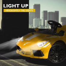 ROVO KIDS Lamborghini Inspired Ride-On Car, Remote Control, Battery Charger, Yellow from kidscarz.com.au, we sell affordable ride on toys, free shipping Australia wide, Load image into Gallery viewer, ROVO KIDS Lamborghini Inspired Ride-On Car, Remote Control, Battery Charger, Yellow
